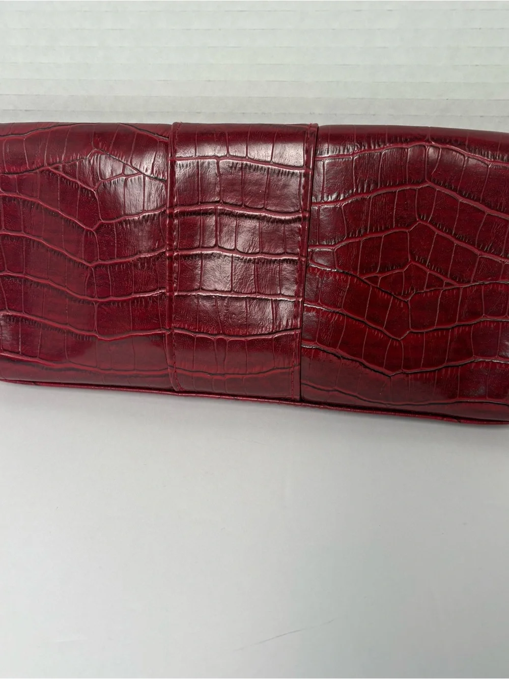 2-items NWOT- 1 snake skin harlequin diamond style pattern purple & blk clutch